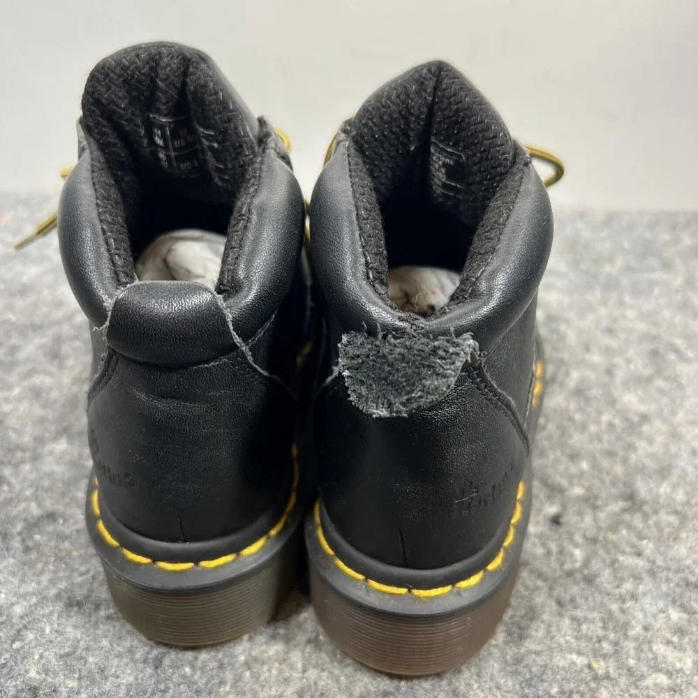 Dr. Marten Black Leather High-top Boots, Kids Size 12 - Picture 4 of 9